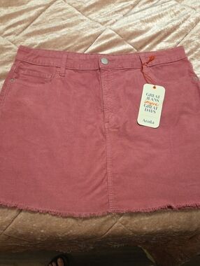 ARULA Dusty Rose Denim Mini Skirt